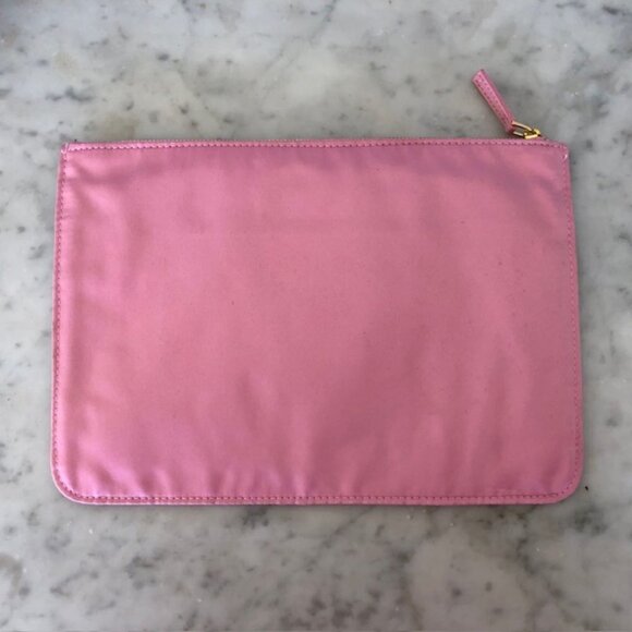 PRADA CANDY Set of Cosmetic Bags Pink Fabric Zip Top Rectangular NWOT - Picture 7 of 17